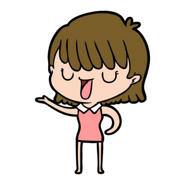 Çizgi filmdeki kadının vektör çizimi