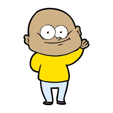 karikatür kel adam bakıyor