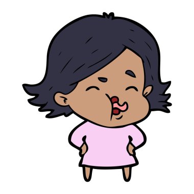 çizgi film kız yüz çekerek