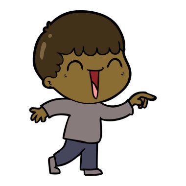 vektör çizim karikatür mutlu adam