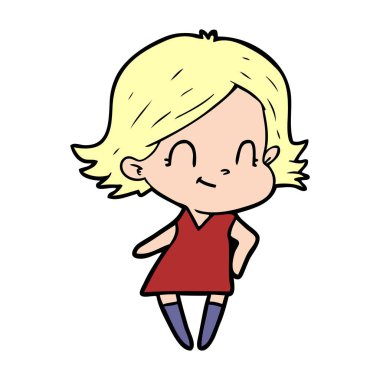 vektör çizim karikatür dostça kız