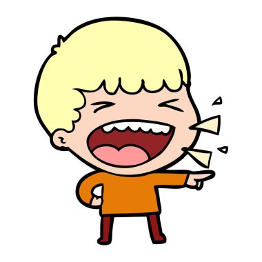  adam gülüyor karikatür vektör çizim