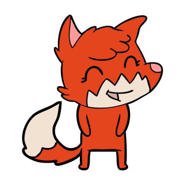 mutlu karikatür fox vektör çizim