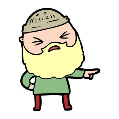 Sakallı çizgi film adamı.