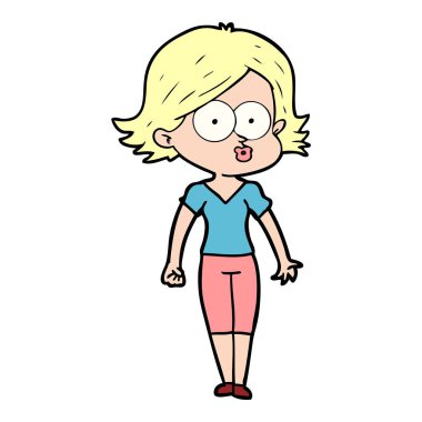 surat asmayı çizgi film kız vektör çizim