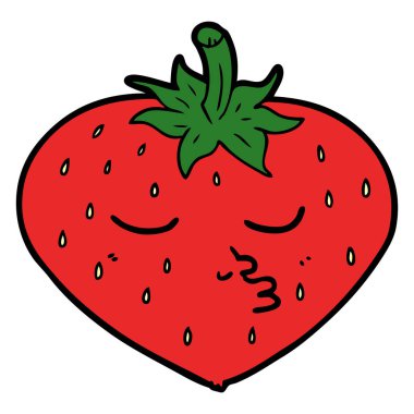 vektör çizim karikatür çilek