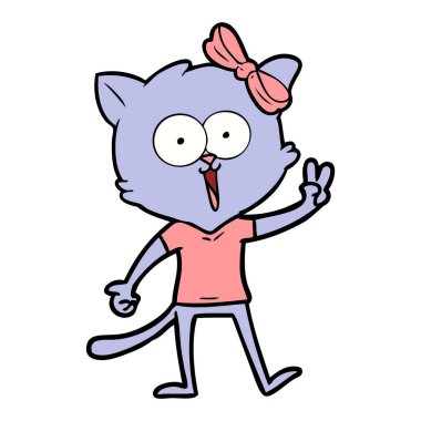 Çizgi film kedisinin vektör çizimi