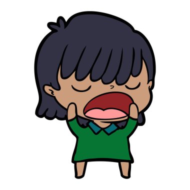  vektör çizim karikatür kadın söz