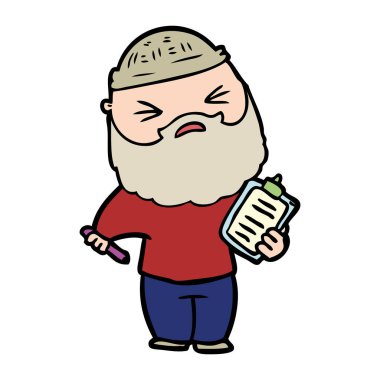 Sakallı çizgi film adamı.