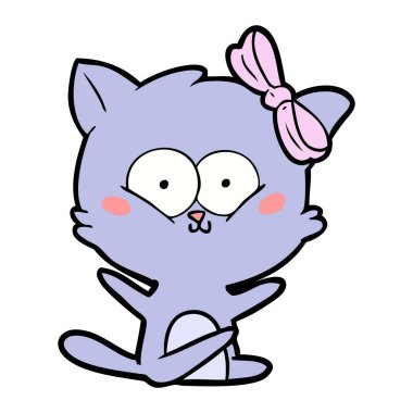 Çizgi film kedisinin vektör çizimi