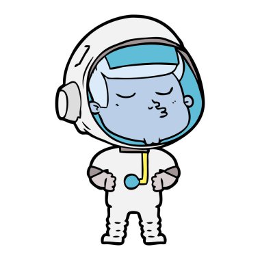  vektör çizim karikatür emin astronot