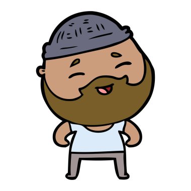 Çizgi film mutlu sakallı adam