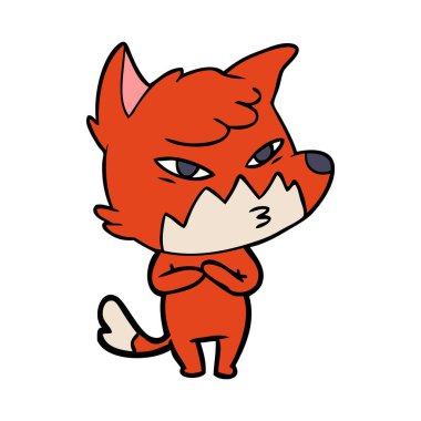 Akıllı karikatür fox vektör çizim