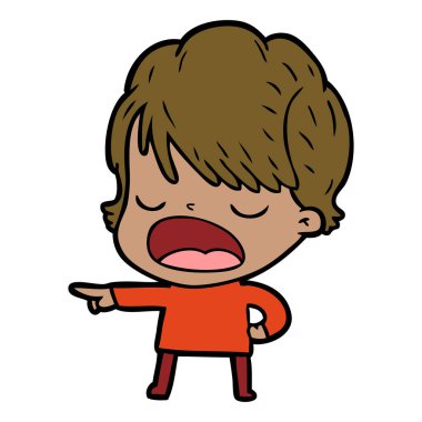  vektör çizim karikatür kadın söz