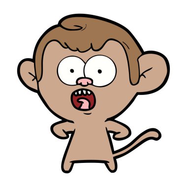 vektör çizim karikatür şok maymun