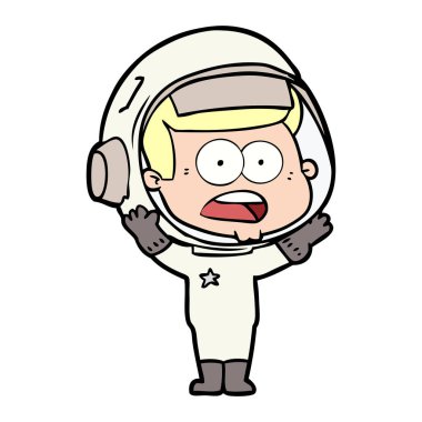 Çizgi film astronotunun vektör çizimi