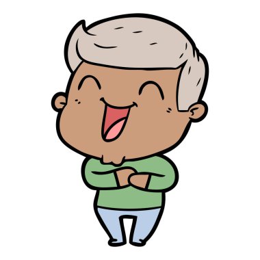  vektör çizim karikatür man gülüyor