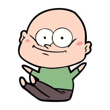 karikatür kel adam bakıyor