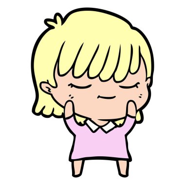 Çizgi filmdeki kadının vektör çizimi