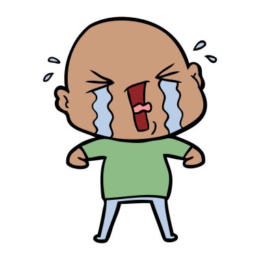 çizgi film ağlayan kel adam