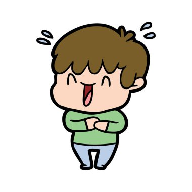  vektör çizim karikatür gülen çocuk