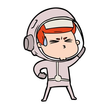 vektör çizim karikatür astronot vurguladı