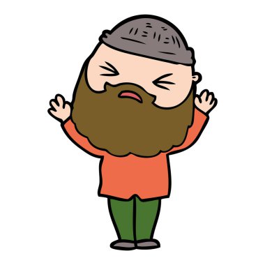 Sakallı çizgi film adamı.