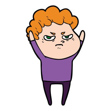 vektör çizim karikatür kızgın adam