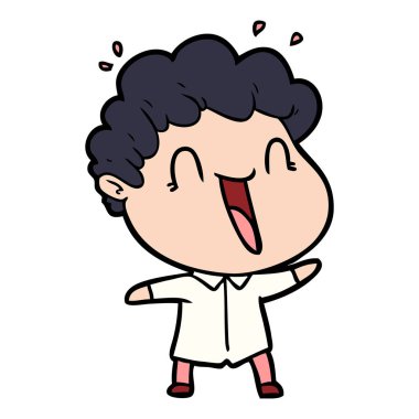 vektör çizim karikatür mutlu adam