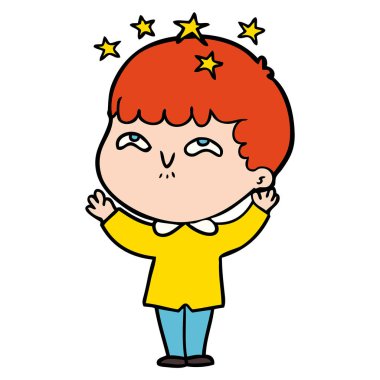 vektör çizim karikatür çocuk hayret