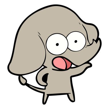 vektör çizim sevimli çizgi fil