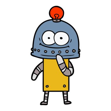 ampul ile mutlu karton robot