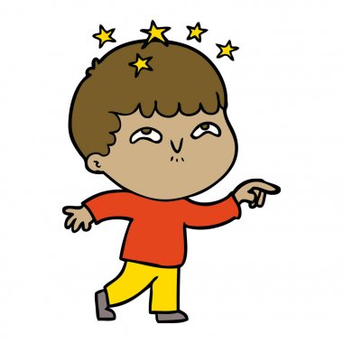 vektör çizim karikatür çocuk hayret