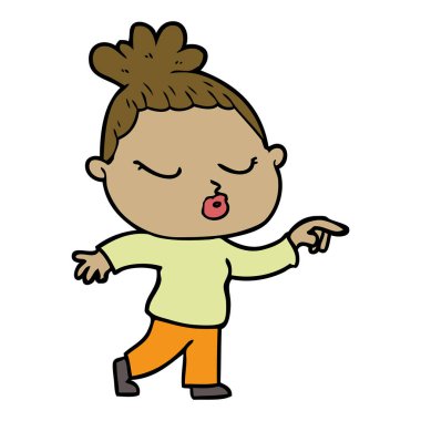 vektör çizim karikatür sakin kadın