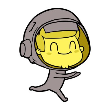 mutlu karikatür astronot adam