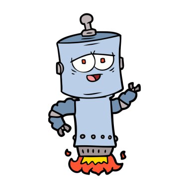Çizgi film robotunun vektör çizimi