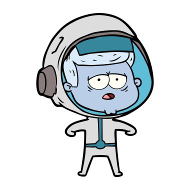 vektör çizim karikatür yorgun astronot
