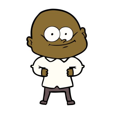 karikatür kel adam bakıyor