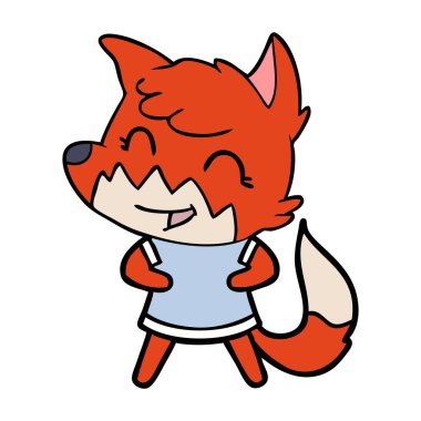mutlu karikatür fox vektör çizim