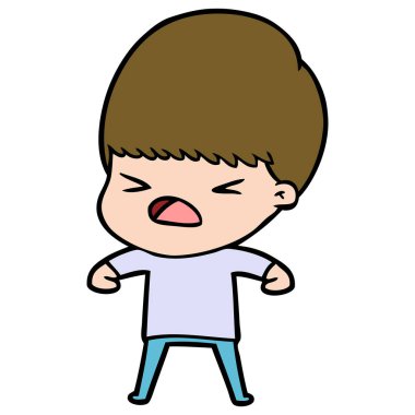 vektör çizim karikatür adam vurguladı