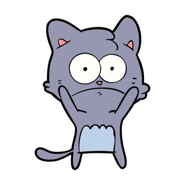 vektör çizim karikatür gergin kedi