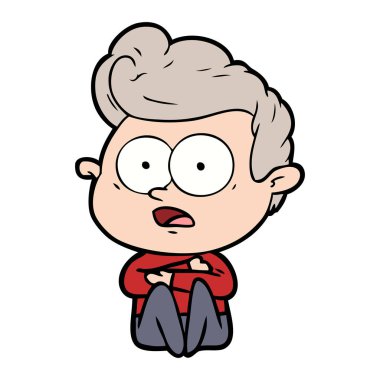  vektör çizim karikatür bakan adam