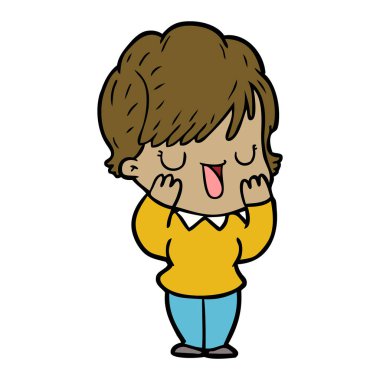  vektör çizim karikatür kadın söz