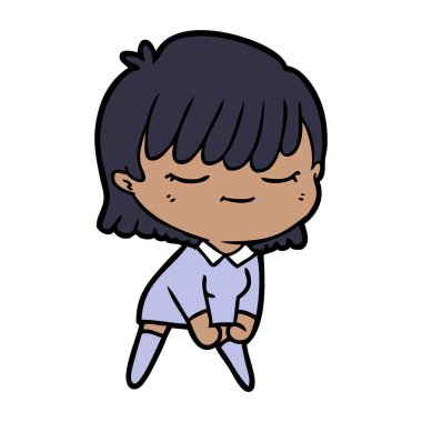 Çizgi filmdeki kadının vektör çizimi