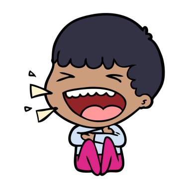  adam gülüyor karikatür vektör çizim