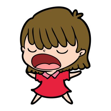  vektör çizim karikatür kadın söz