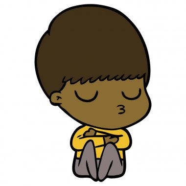 vektör çizim karikatür sakin çocuk