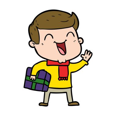 vektör çizim karikatür mutlu adam