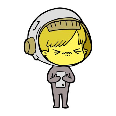 vektör çizim karikatür astronot kadın