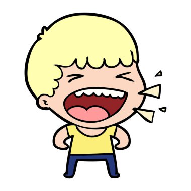  adam gülüyor karikatür vektör çizim